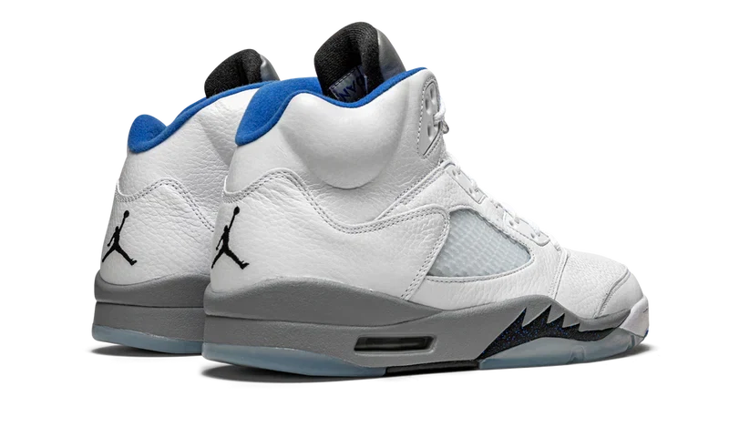 Nike Air Jordan 5 Retro White Stealth Gray Leather