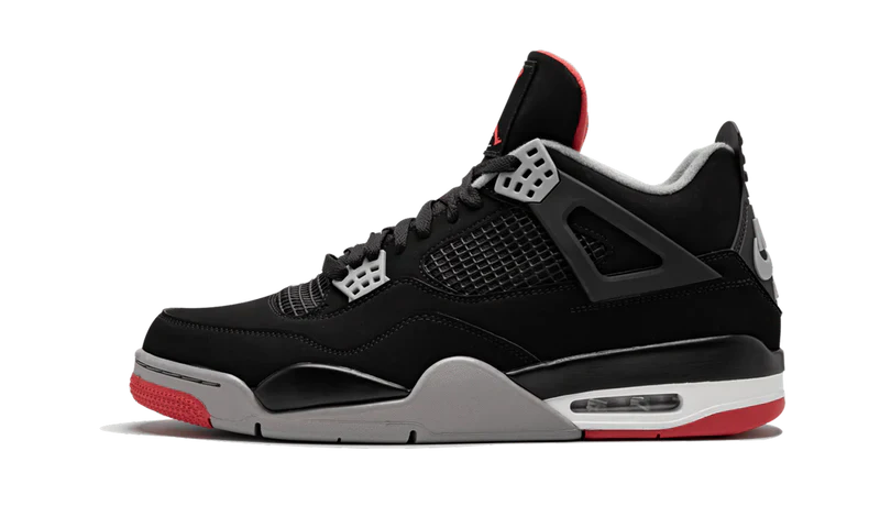 Nike Air Jordan 4 Black Gray Red Suede TPU