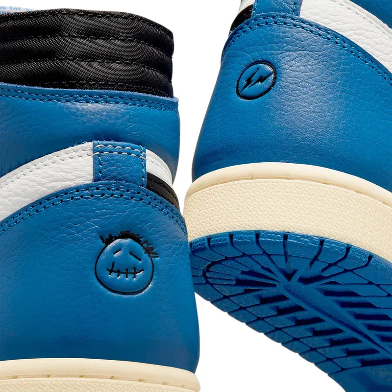Travis Scott x Air Jordan 1 Blue Black White Leather