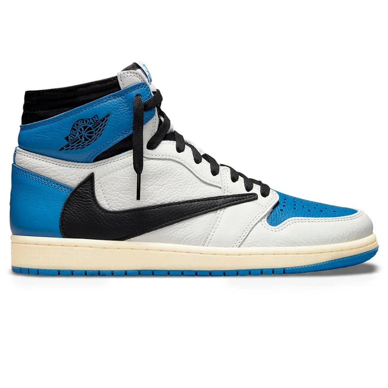 Travis Scott x Air Jordan 1 Blue Black White Leather