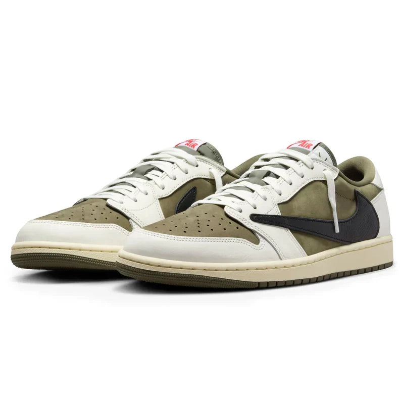 Travis Scott x Air Jordan 1 Low OG Medium Olive White Suede Leather