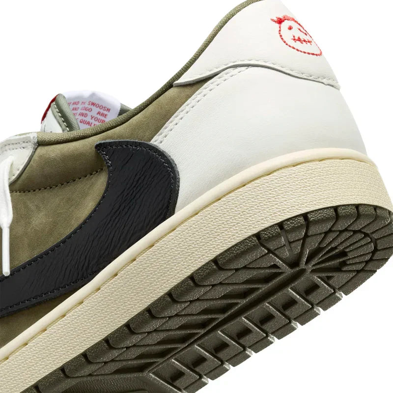 Travis Scott x Air Jordan 1 Low OG Medium Olive White Suede Leather
