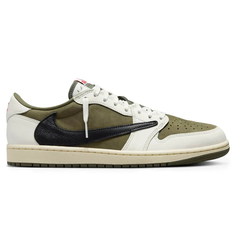 Travis Scott x Air Jordan 1 Low OG Medium Olive White Suede Leather