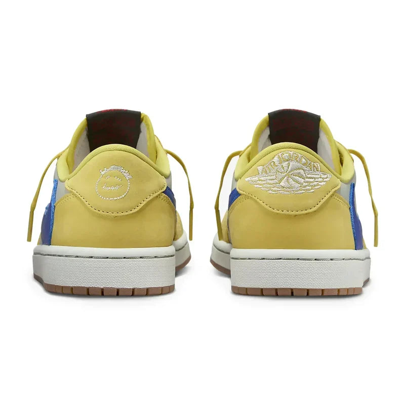 Travis Scott x Air Jordan 1 Retro Ivory Yellow Blue Leather