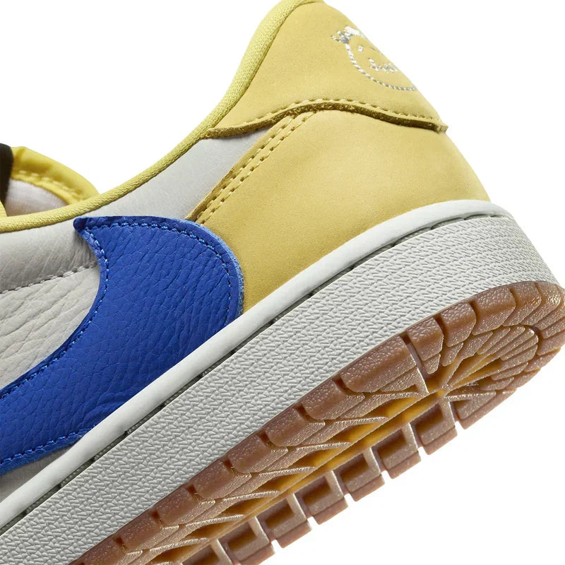 Travis Scott x Air Jordan 1 Retro Ivory Yellow Blue Leather