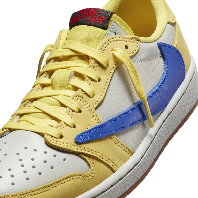 Travis Scott x Air Jordan 1 Retro Ivory Yellow Blue Leather