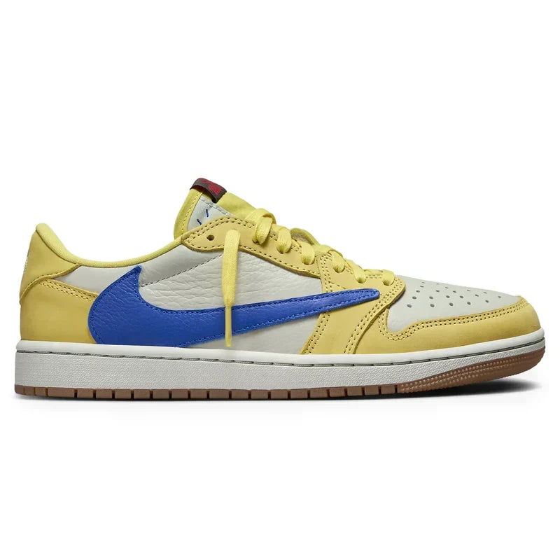 Travis Scott x Air Jordan 1 Retro Ivory Yellow Blue Leather