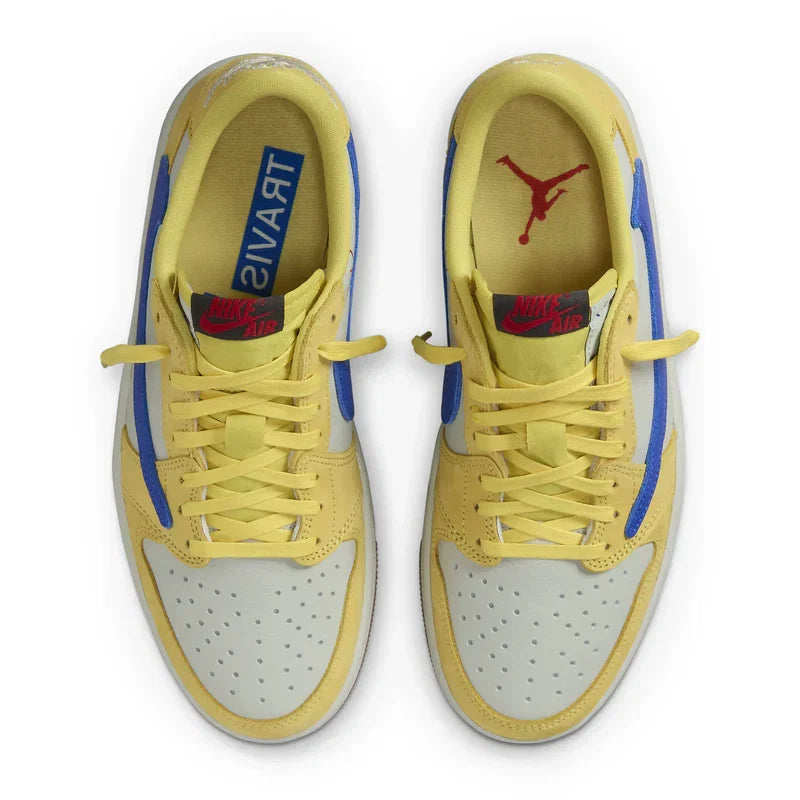 Travis Scott x Air Jordan 1 Retro Ivory Yellow Blue Leather