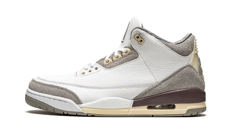 Nike Air Jordan 3 Retro White Gray Brown Suede Leather