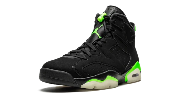 Nike Air Jordan 6 Retro Black Neon Green Velvet Leather