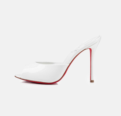 CL Mules White Patent Leather
