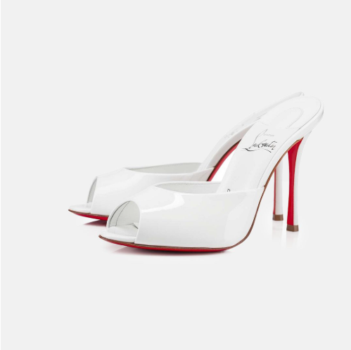 CL Mules White Patent Leather