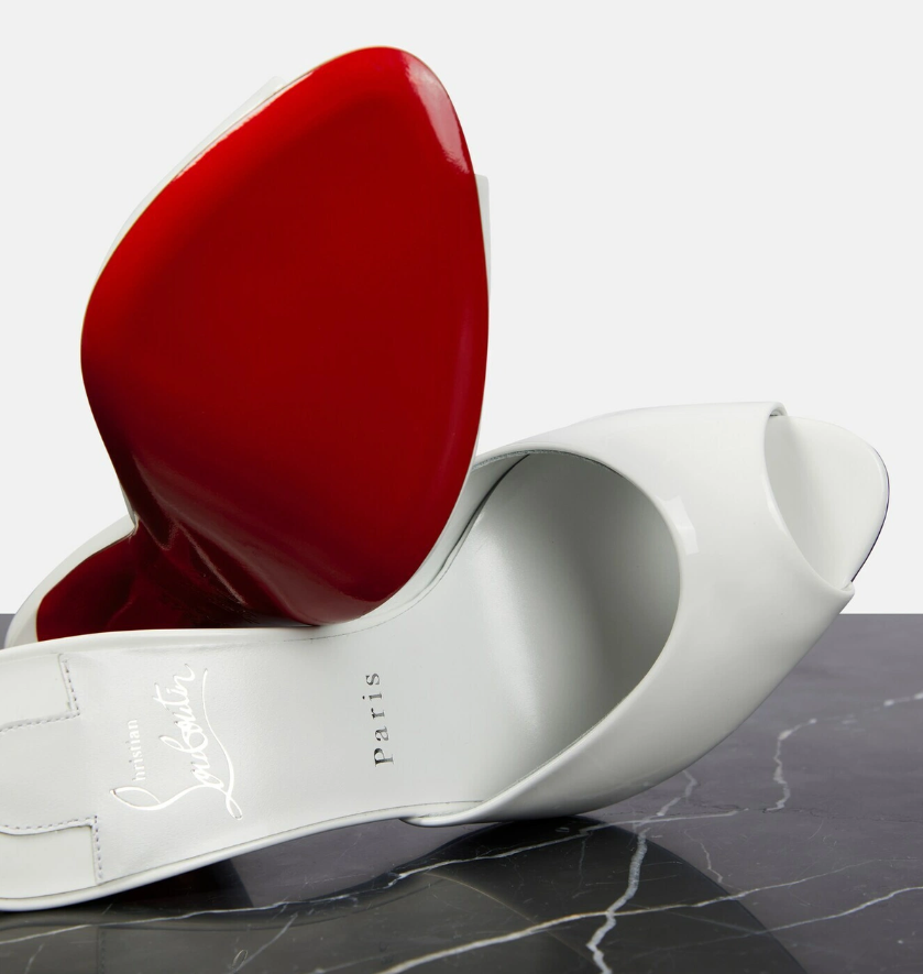 CL Mules White Patent Leather