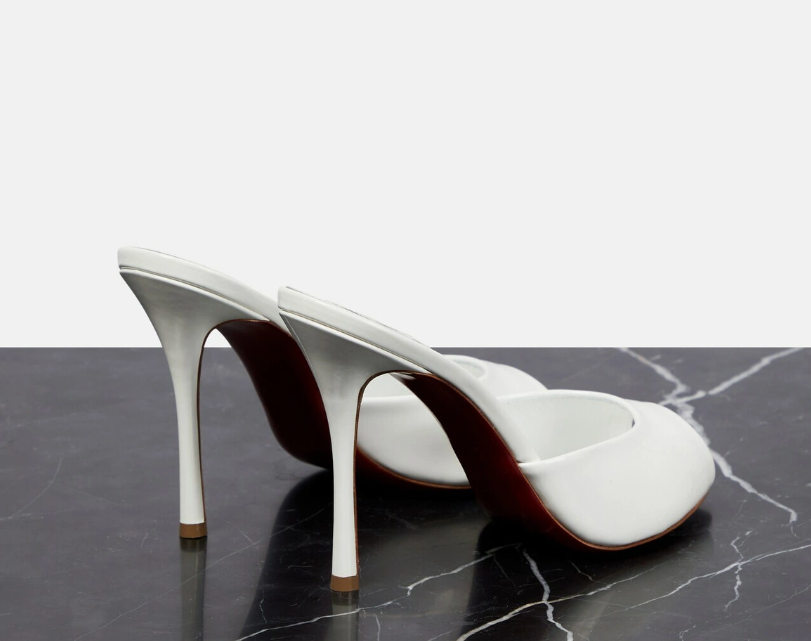 CL Mules White Patent Leather