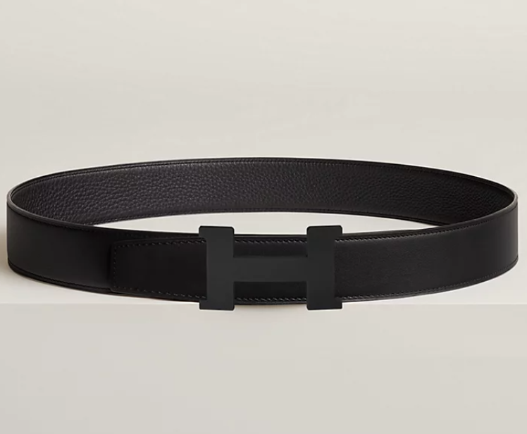 Hermès Constance Reversible Belt Black Calfskin With Black Buckle