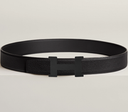 Hermès Constance Reversible Belt Black Calfskin With Black Buckle