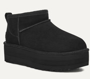 UGG Classic Ultra Mini Platform Boot Black Suede Rubber