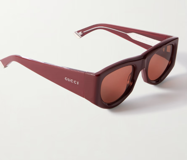 Gucci D-frame Burgundy Acetate Sunglasses