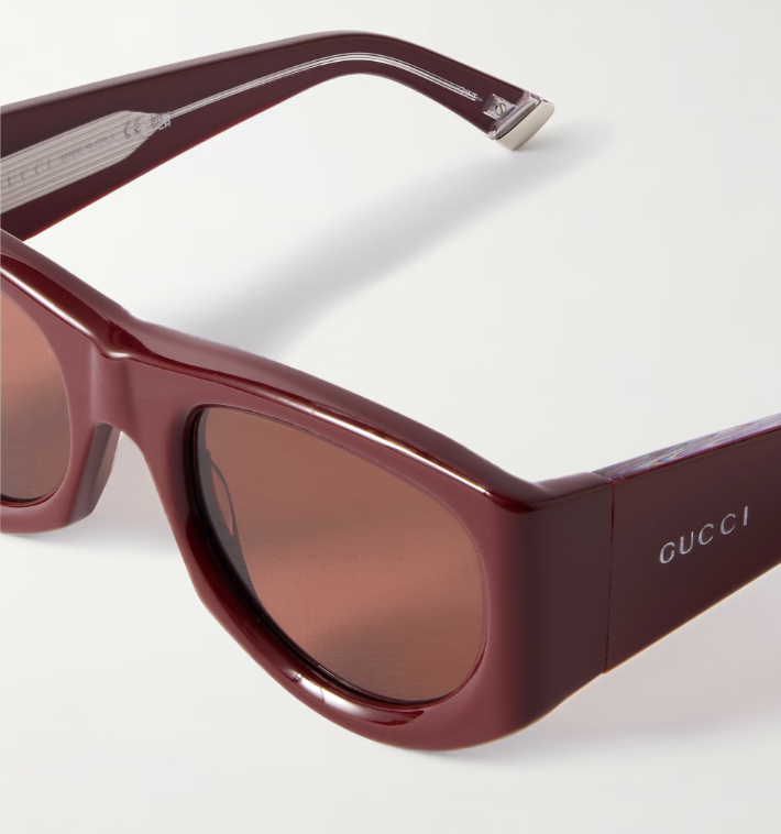 Gucci D-frame Burgundy Acetate Sunglasses