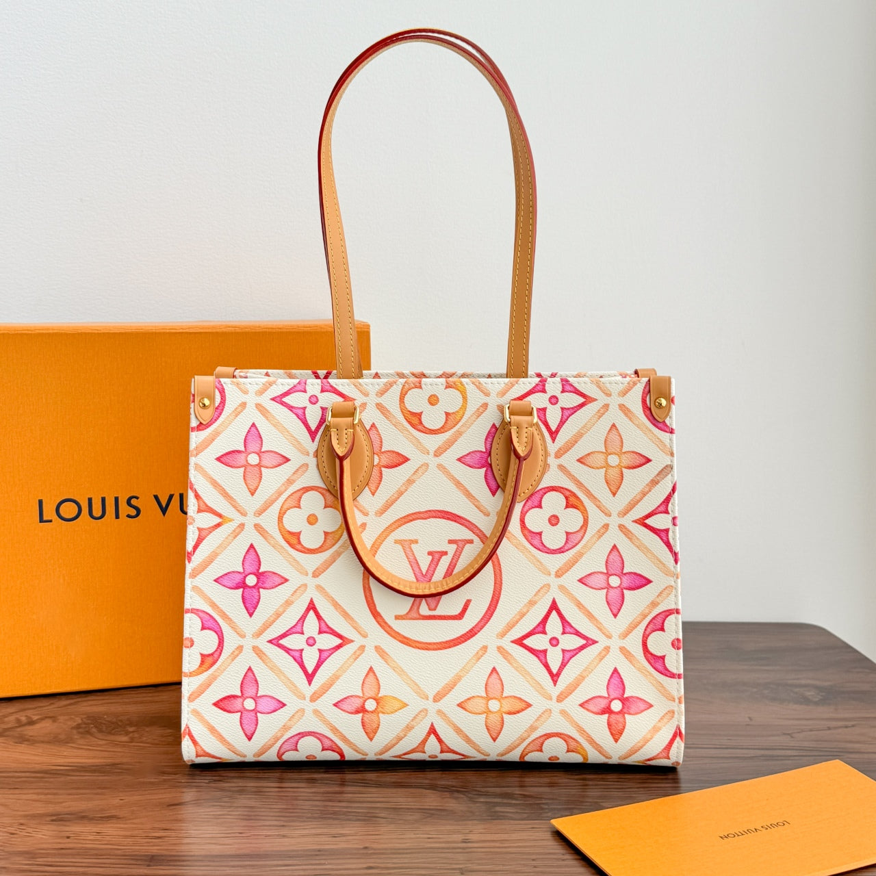 ONTHEGO MM 35CM CORAL MONOGRAM CANVAS