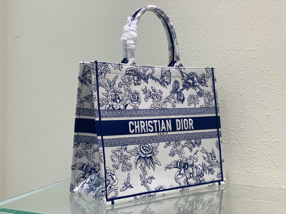 Large CD Book Tote 42cm Jardin Botanique Blue