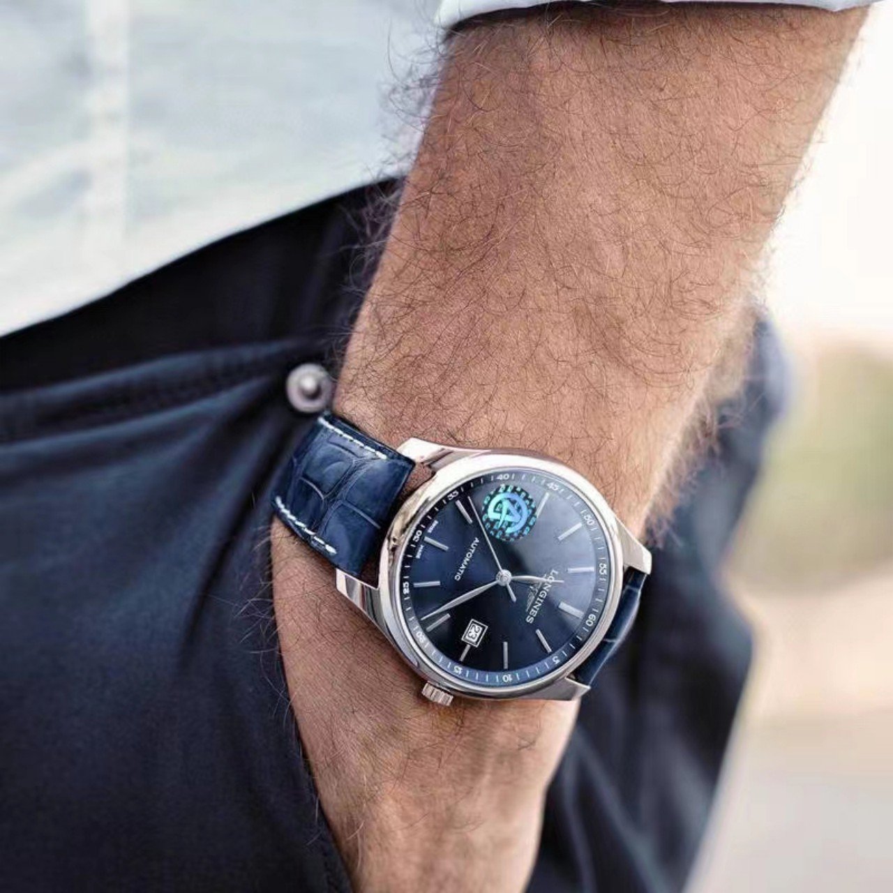 MASTER COLLECTION 42 AUTOMATIC STAINLESS STEEL BLUE DIAL