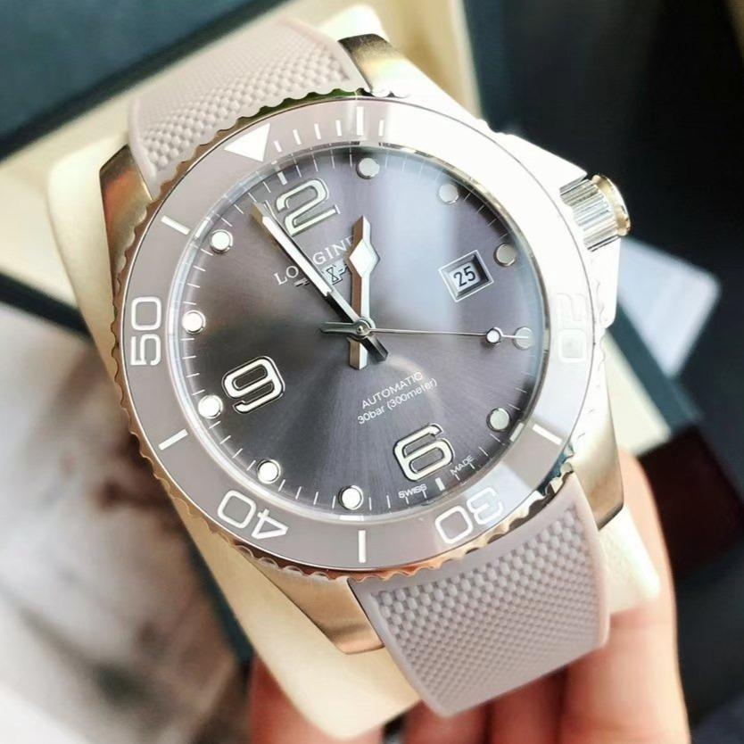 HYDROCONQUEST AUTOMATIC GREY BEZEL RUBBER STRAP