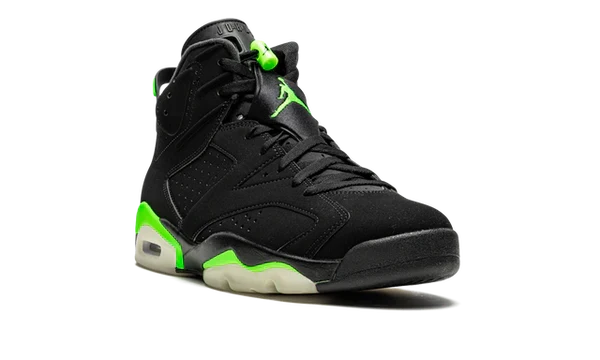 Nike Air Jordan 6 Retro Black Neon Green Velvet Leather